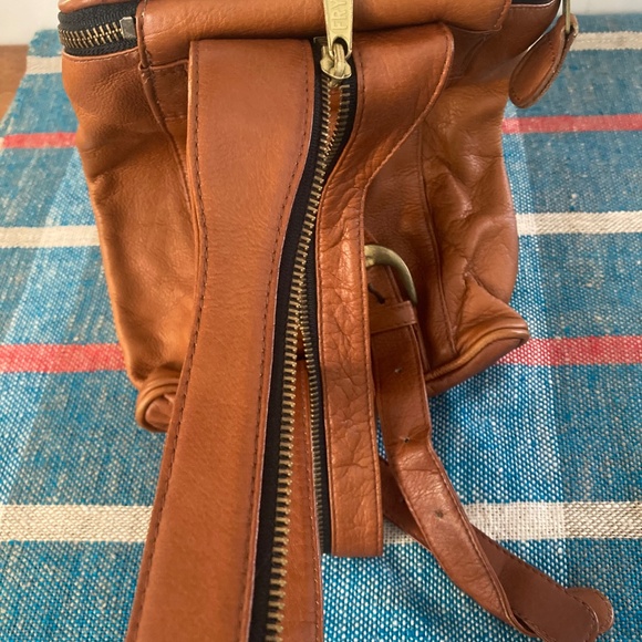 Frye Benchcrafted Genuine Brown Leather Backpack Mini Sling Purse - Picture 3 of 8